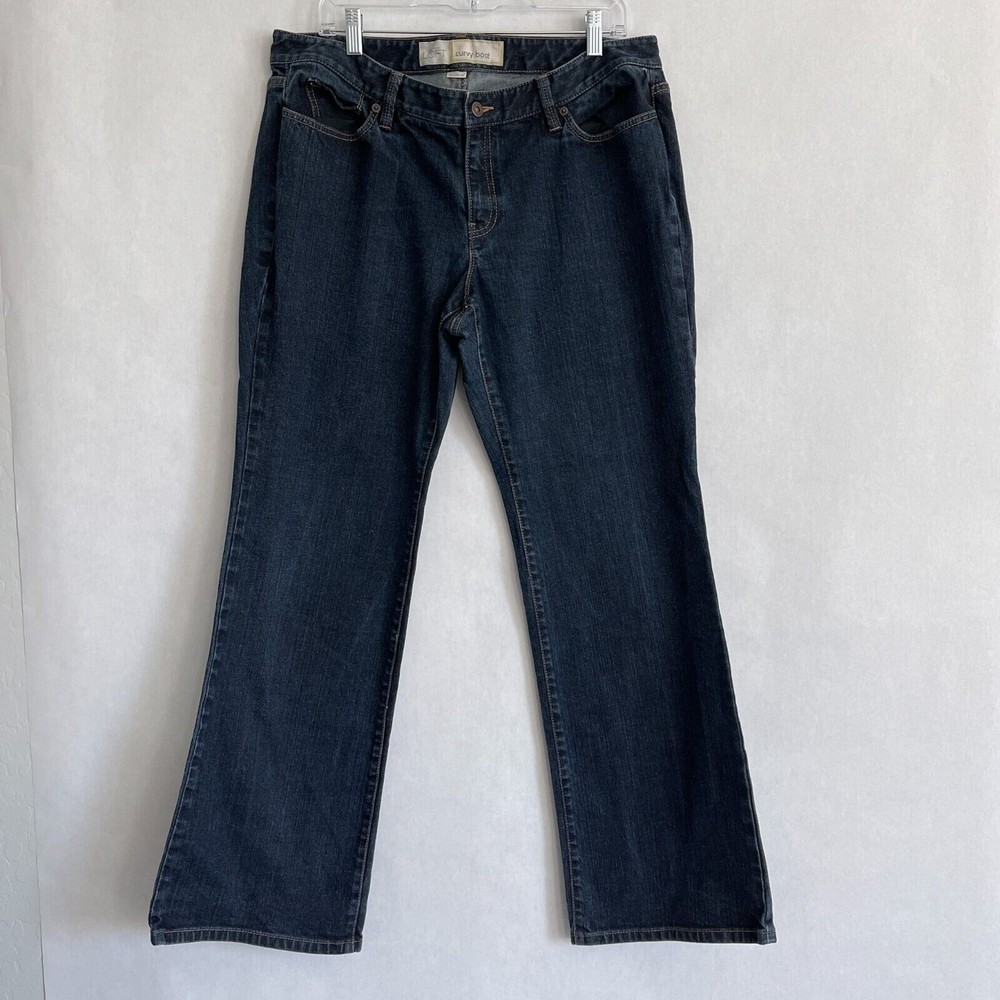 Ann Taylor Jeans Women Size 16 Plus Bootcut Dark Wash Mid-Rise Flare Regular